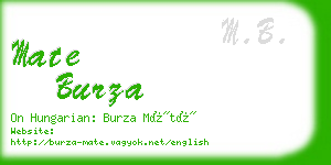 mate burza business card